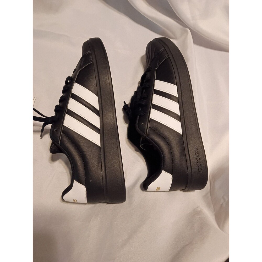 Adidas Men Shoes Size 13 Black And White Lace Up Tennis Shoe